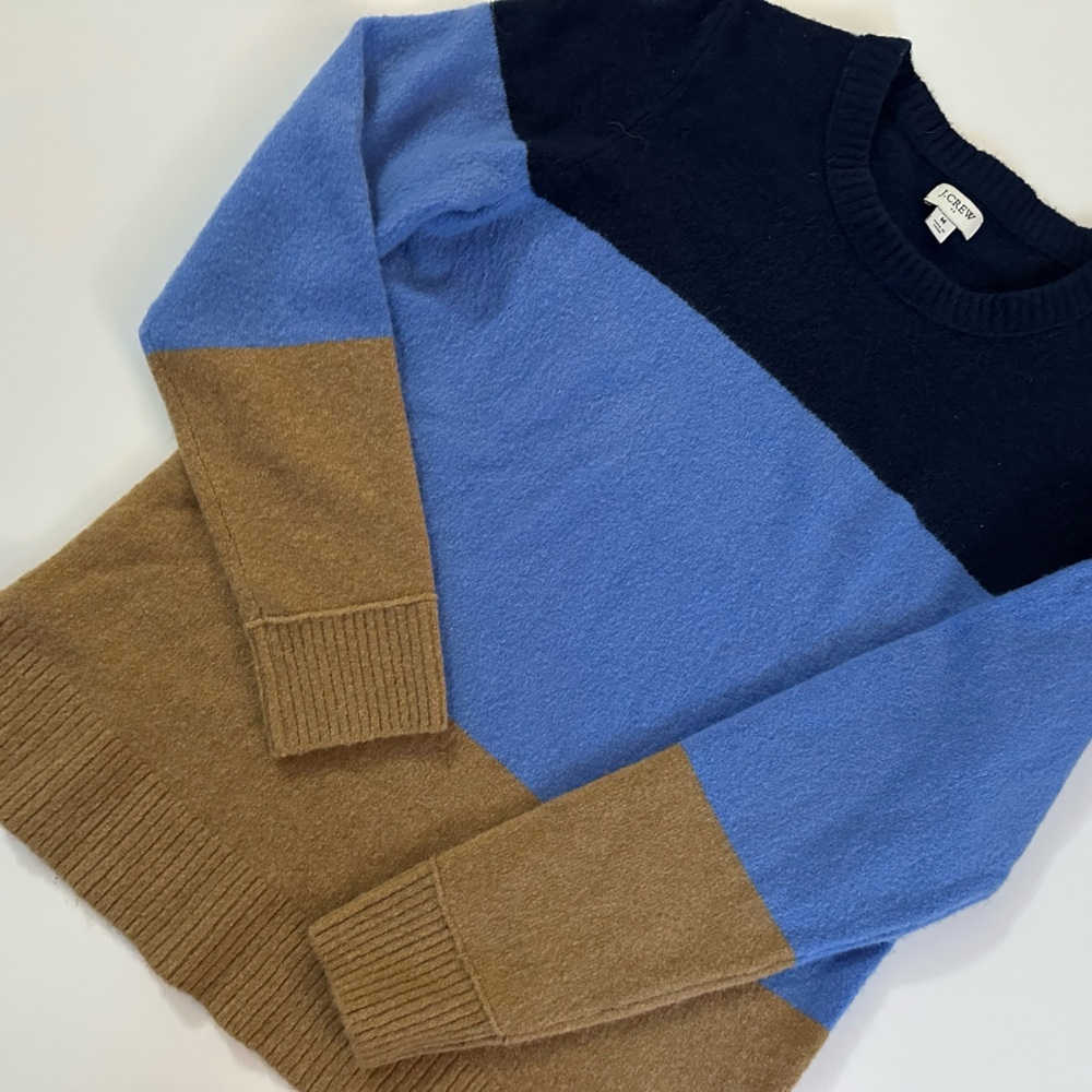 J. Crew Lambswool Blend Colorblock‎ Crewneck Sweater